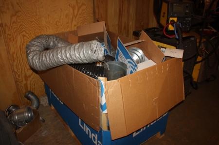 Pallet containing Flexible hoses, suction hoses, air damper, pipes, etc.. Pallet not included