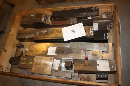 Pallet labeled "tool quality steel". Pallet not included