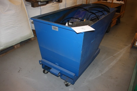 Vippecontainer, 500 liter, med indhold