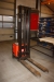 Electric pallet truck, BT, stand-in. Type PPS1200MX / 1 SN: 423591AA12001. Capacity: 1,200 kg. Max. Height: 3700 mm. Charger. Hours approx. 4400