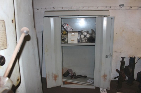 Steel cabinet with contents
