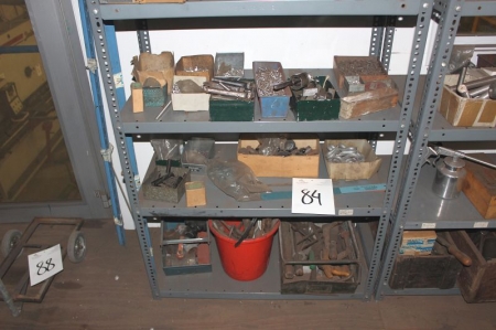 1 span steel rack containing various hand tools, etc.