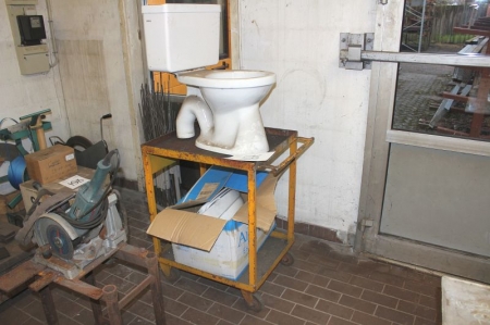 Trolley with 2 x toilets, including one wall-mounted