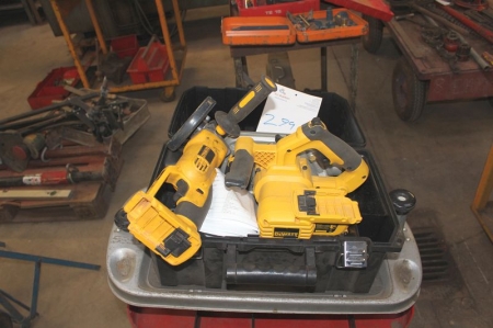 Tool trolley + DeWalt cordless tools without battery + charger