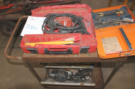 Rullevogn med Hilti TE 15 borehammer + diverse elværktøj
