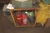 Miscellaneous on trolly and floor. Scale + powder extinguishers + various boxes and bins