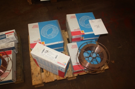 ½ pallet with 6 rolls of welding wire, Oerlikon brand carbofil 1 ø1, 0 mm, 16-kg + free rolling rods