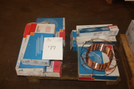 ½ pallet various welding wire and welding electrodes, Oerlikon