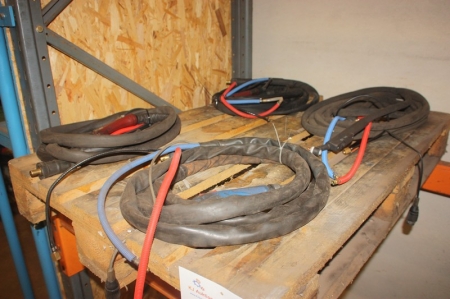 Pallet with approx. 4 TIG welding cables with handles