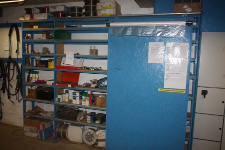Steel Cabinet with 2 sliding doors with content including approx. 23 rolls of welding wire