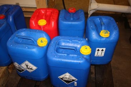 60 liter maskinmaling på fortynderbasis, lufttørrende, Kolding Maling. 20 liter rød, ral 3020 + 40 liter blå, ral 5010 + 40 liter grunder, blå/grøn, M-nummer M2025, Burcharts