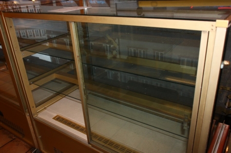 Window bridge with cooler and glass doors. Dimension approx. length = 140 x Width = 70 x Height = 140 cm