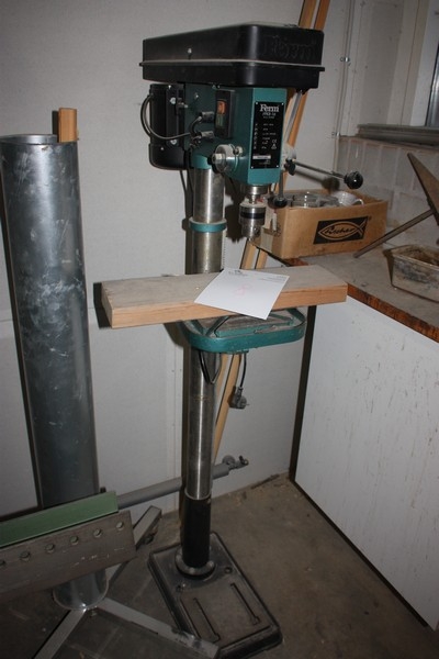 Drill press, Ferm FPKB-16, 12 speed, ø 16 mm + bench grinder, Power Craft, type MD 150-B686