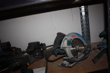 Power hand operated circular saw, Bosch GKS 190 + 4 x cordless caulking guns, Panasonic (condition unknown)