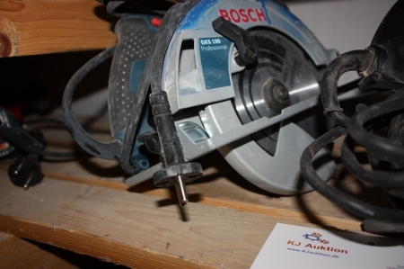 Power hand operated circular saw, Bosch GKS 190 + hand circular saw, Makita + air nailer, BEA, with carousel magazine