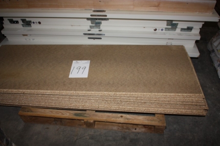 Pallet with approx. 11 floor underlay plates, 180x60x22