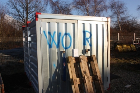 Material Container, approved lock bar, approx. 2, 3 meters, power + content, used doors