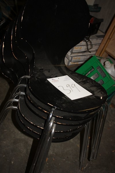 6 chairs, painted black