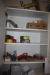 2 cabinets with content: wooden slats (biscuits) + hollow drill + sanding belt