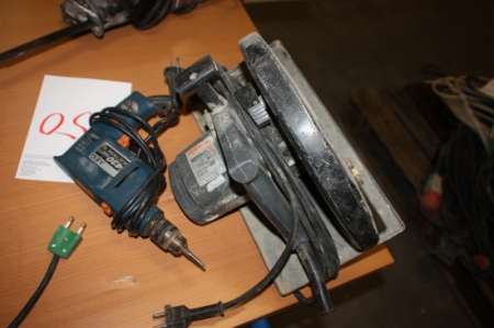El-håndrundsav, Skillsaw 1899H1 + el-boremaskine, AEG, 420 watt Electronic