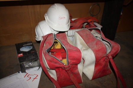 Fall Protection Equipment + helmets + dust masks