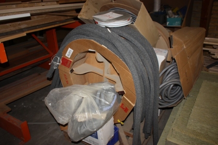 Pallet with various insulating tape, etc. + rack with various