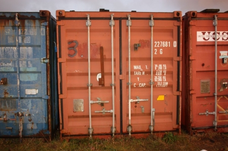 Material Container, 20 foot.Power. Content, including workbench with vice, consumables, nails and screws,  trestles etc.