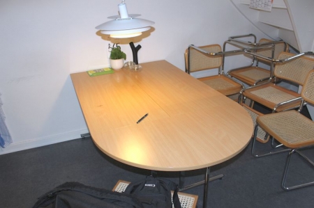 Canteen table with 10 wicker chairs