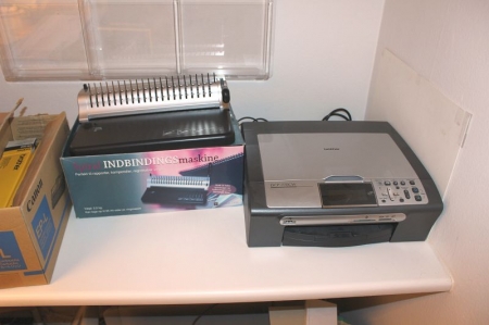 Printer, Brother dcp-770cw, spiralindbindingsmaskine