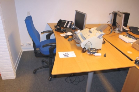 El-hæve/sænke skrivebord, kontorstol