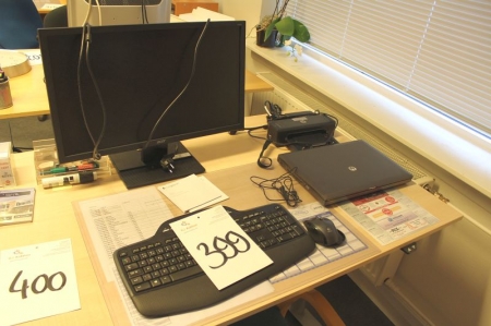 HP laptop's PC without a hard drive dock, monitor, keyboard, mouse
