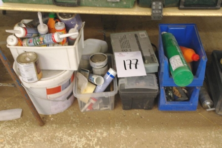 Various consumables under the table