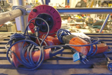 3 x  power tools + cable reel