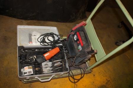 Trolley with content including Booster + Fein Multimaster MXXE 636 II with many accessories