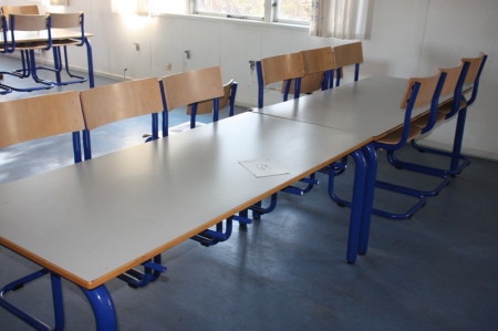 2 canteen table + approx. 12 chairs