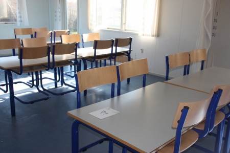 4 canteen tables + approx. 16 chairs