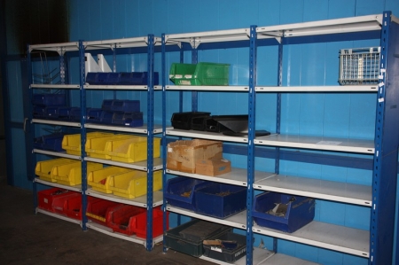 6 span steel rack with content