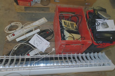 Pallet with various electronics including Phones + calculator + lamp, etc.