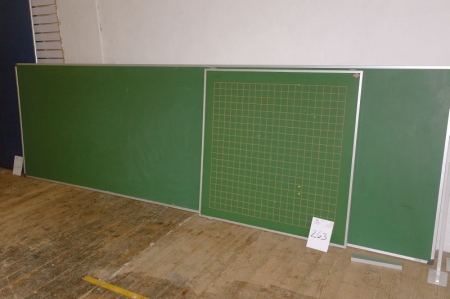 Blackboard approx. 4000 x 1220 mm + board with squares approx. 1180 x 1180 mm