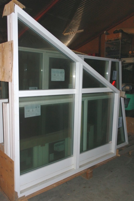 1 x Rationel window section b-window-slanting 0A5l-dVus window, slanted to the left, 1888 X 2058 + 1 x Rationel window section slant to the left