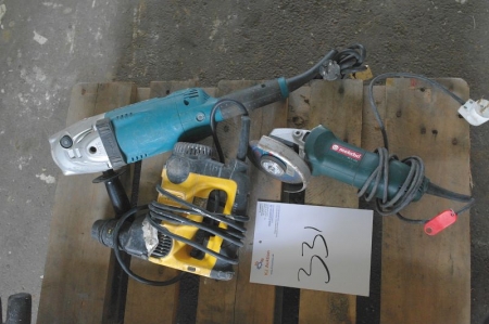3 Power Tools + 2 angle grinders + hammer drill