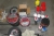 Pallet with various cutting discs + consumables + live + gloves etc.