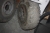 FLT tyre, Dunlop Elecsaver 21x8-9 14 PR. Mounted on a steel rim, 6 holes