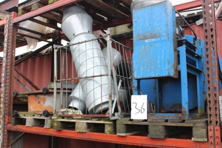 Exhaust ventilator, automatic + pallet of pipes