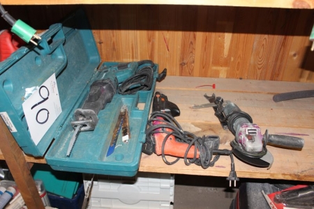 3 x power tools: reciprocating saw, Makita + Drywall Screwdriver, SPLT + angle grinder, ø 125, Bosch