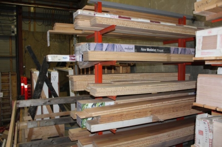 Content in cantilever racking. Various floor boards, parquet
