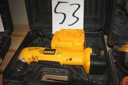 Cordless angle drill, DeWalt + battery + charger