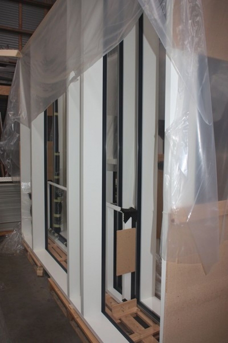 2 x windows without glass, wood / aluminum, Pro Tec. 2530x900 + 2. 2910x3555 mm
