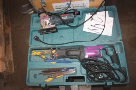 3 x power tools: Reciprocating Saw, Makita jigsaw, Bosch + excentric grinder, Mafell type UT 150E