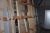 Contents in rack. Various lists, steel beams, boards, ceiling profile boards